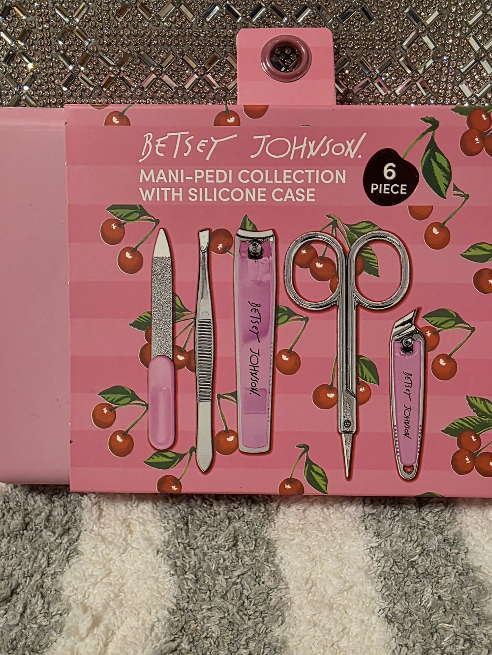 Betsey Johnson Pink Cherry Mani-Pedi 6-Piece Set